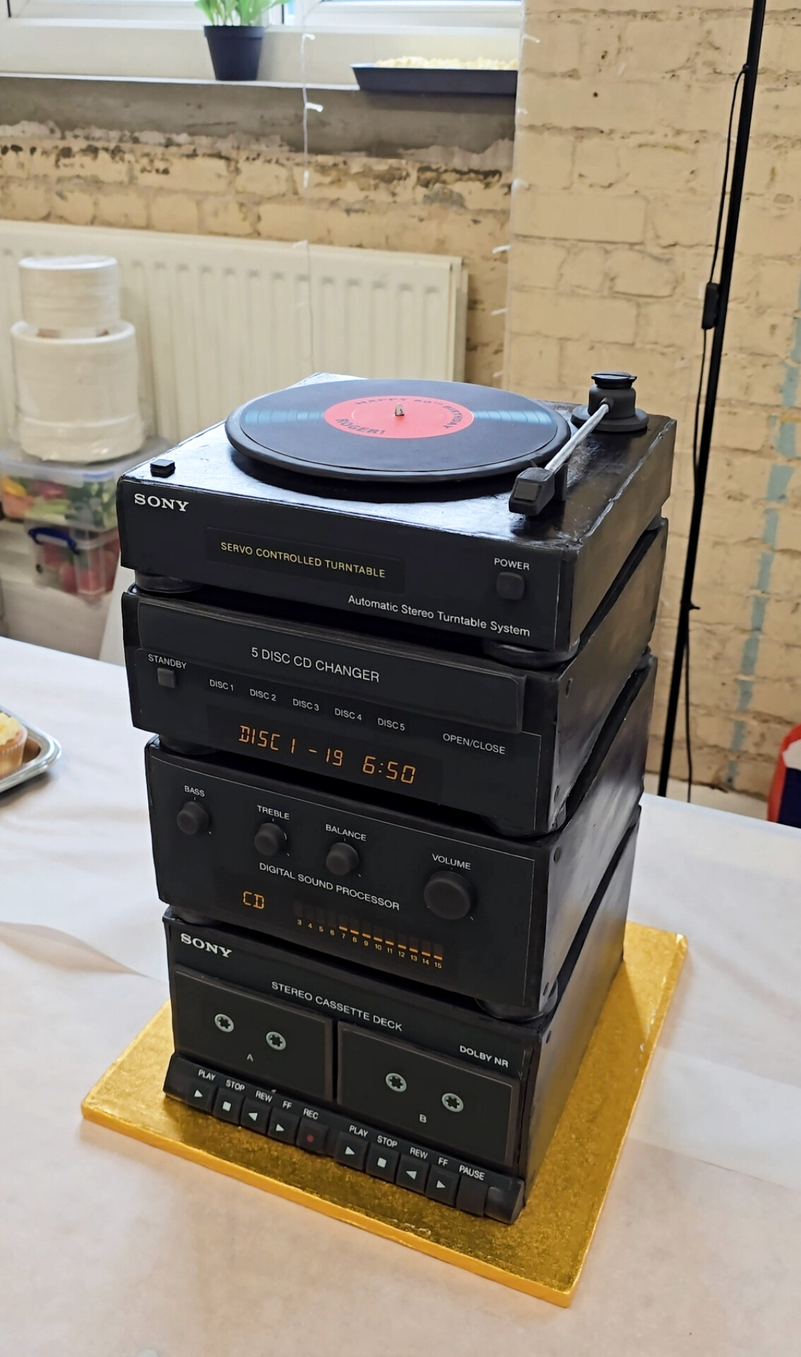Four tier hi-fi celebration cake, Essex
