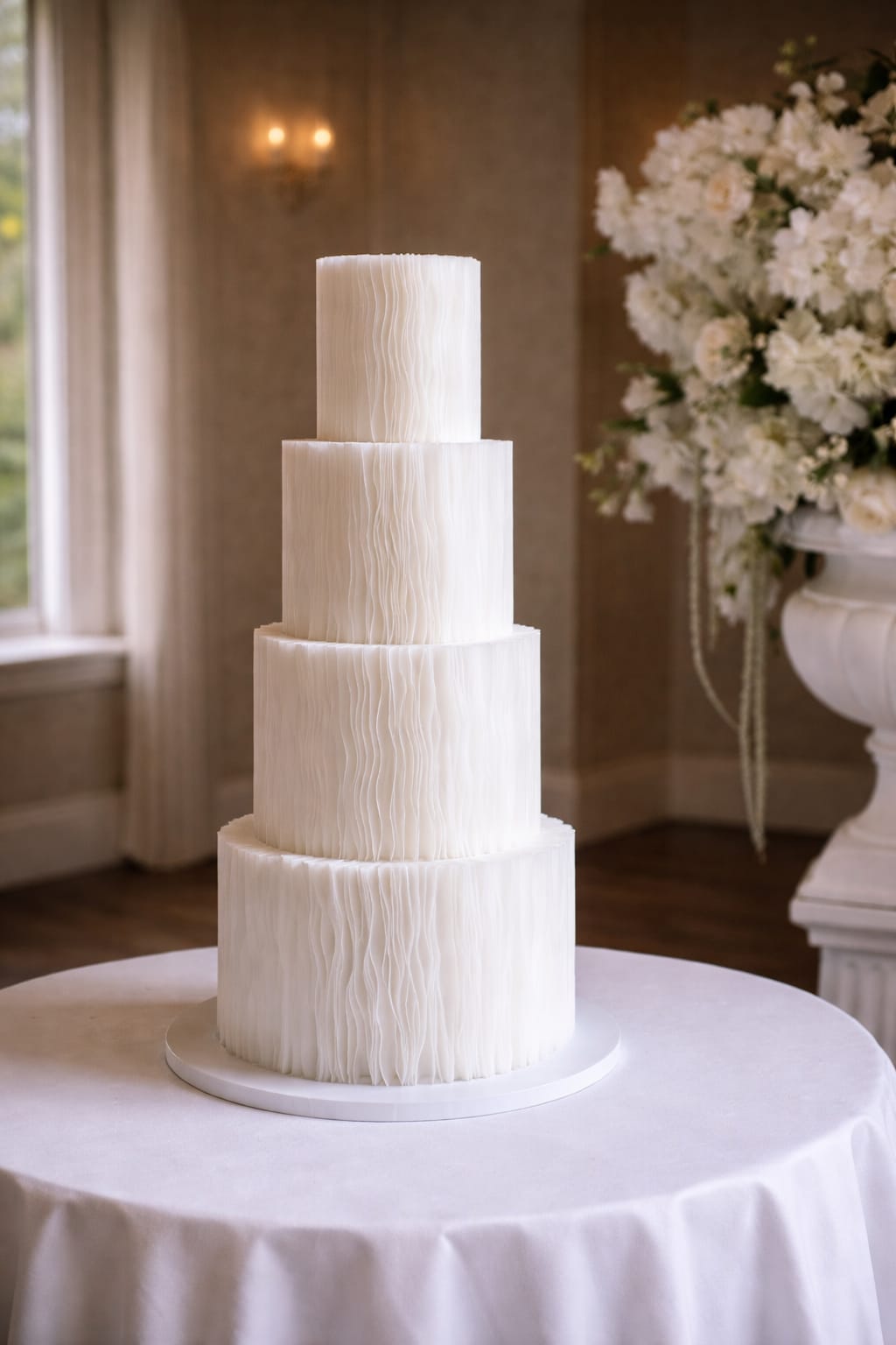 Four tier wafer wedding cake, Essex